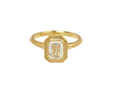 Jin Bezel Emerald Cut Diamond Solitaire