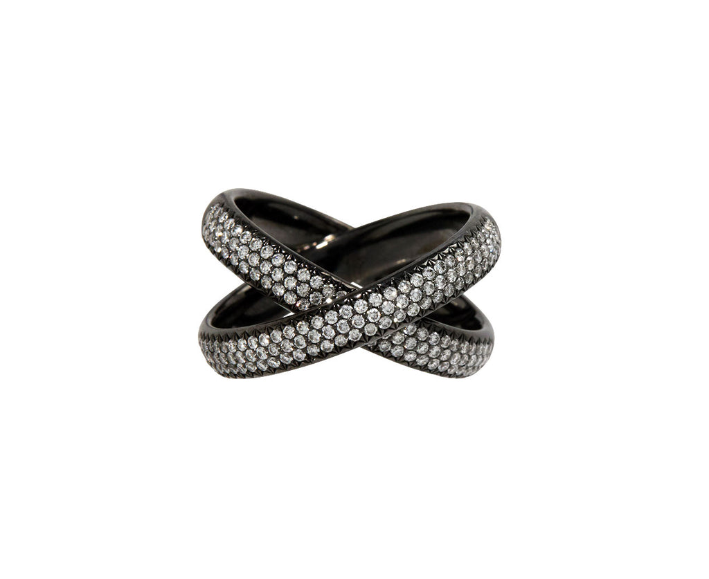 Eva Fehren Blackened Gold and Diamond Axis Ring