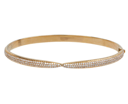 Yellow Gold Diamond Kissing Claw Cuff Bracelet