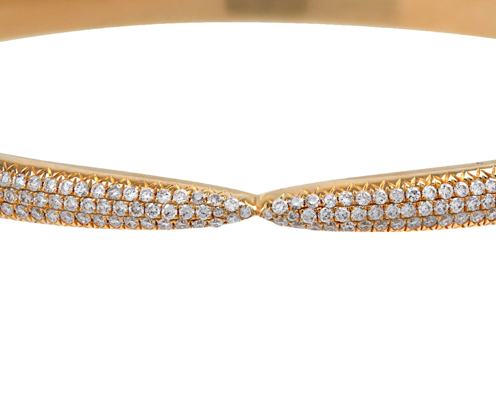 Yellow Gold Diamond Kissing Claw Cuff Bracelet