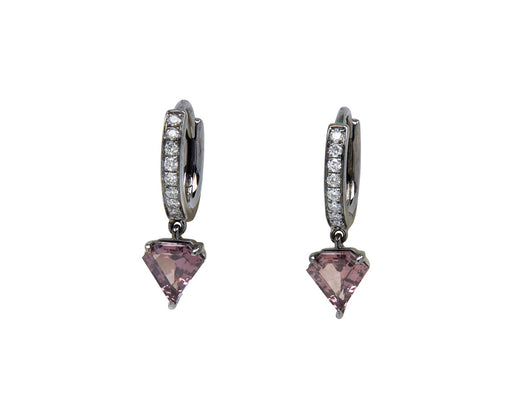 Pink Spinel Kent Geo Hoop Earrings