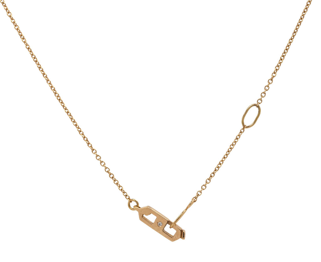 Eva Fehren Champagne Diamond Offset Warrior Pendant Necklace Clasp