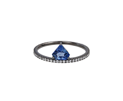 Eva Fehren Kent Blue Sapphire Shield Ring