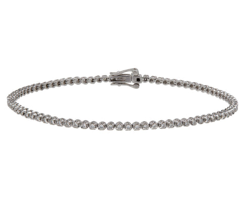 Platinum White Diamond Line Bracelet