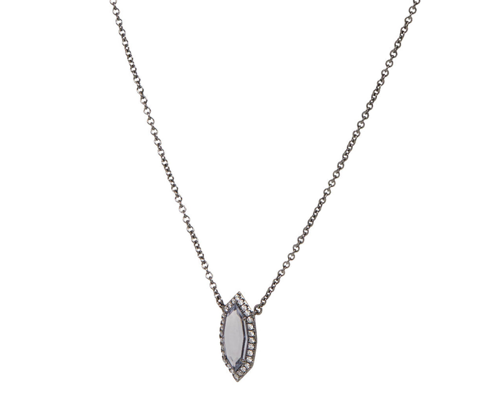 Eva Fehren Sapphire Lozenge Pendant Necklace Side View