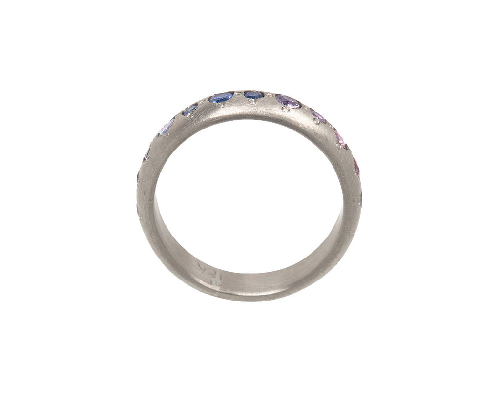 White Gold Rainbow Sapphire Band