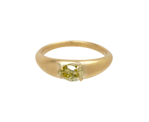 Yellow Pear Shaped Diamond Ring
