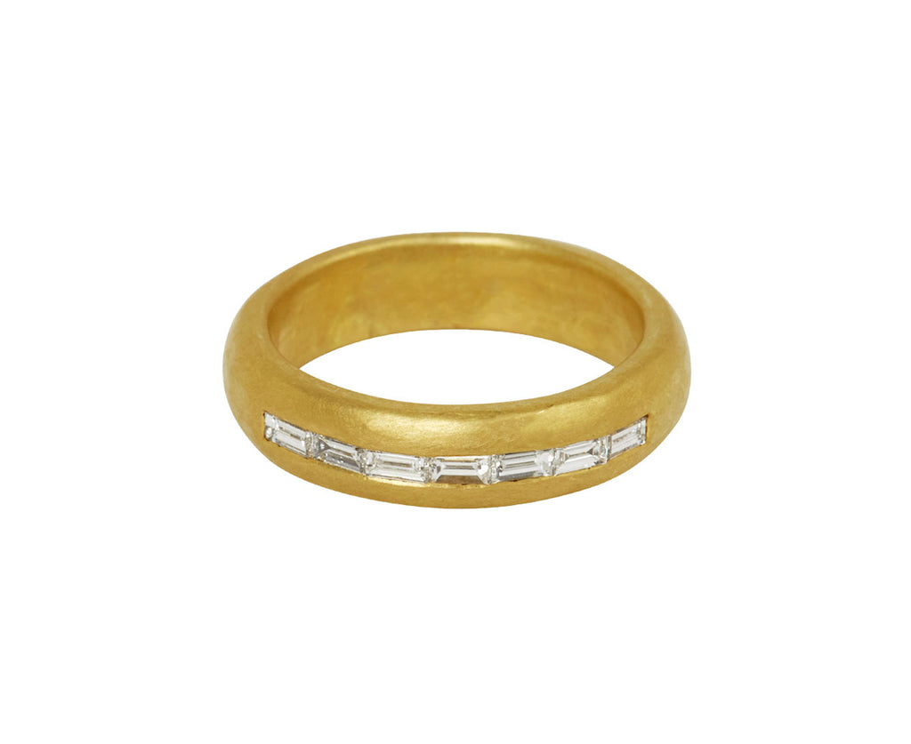 Annie Fensterstock Half Round Baguette Diamond River Ring