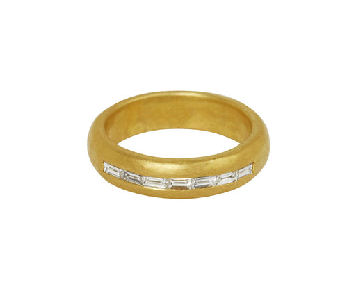 Annie Fensterstock Half Round Baguette Diamond River Ring