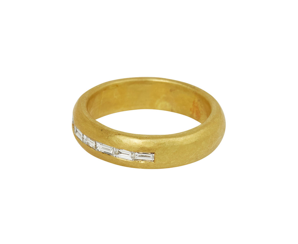 Annie Fensterstock Half Round Baguette Diamond River Ring - side