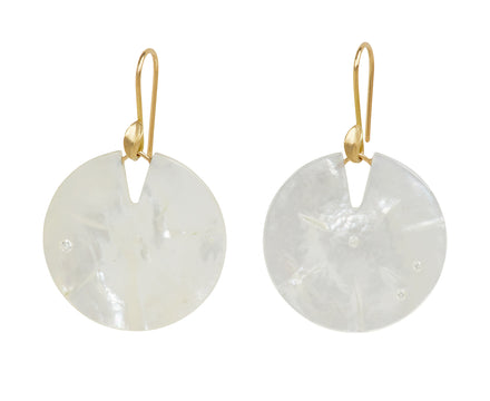Medium Mother-of-Pearl Lily Pad Earrings - TWISTonline 