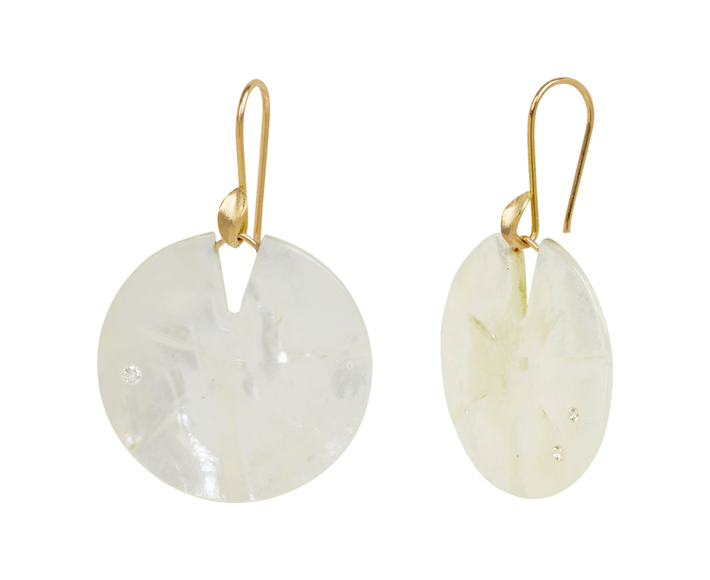 Medium Mother-of-Pearl Lily Pad Earrings