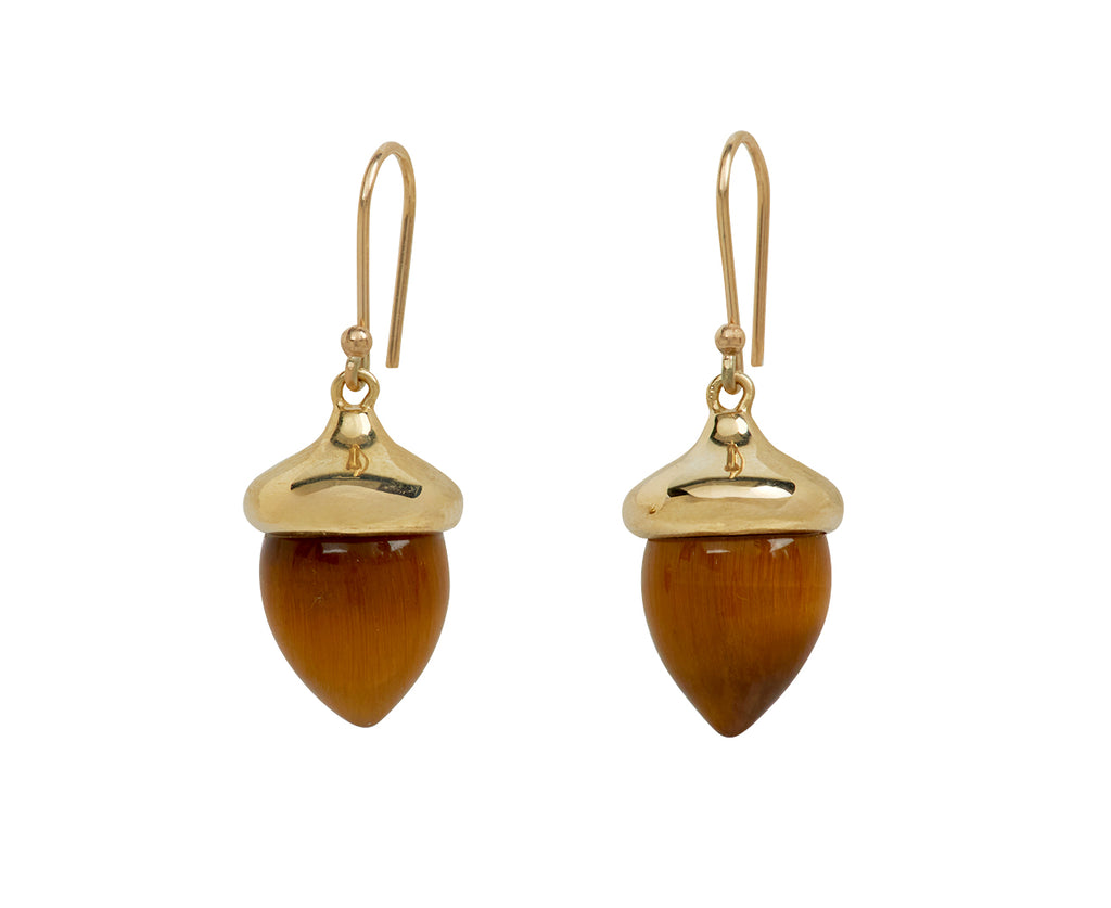 Tiger's Eye Acorn Earrings