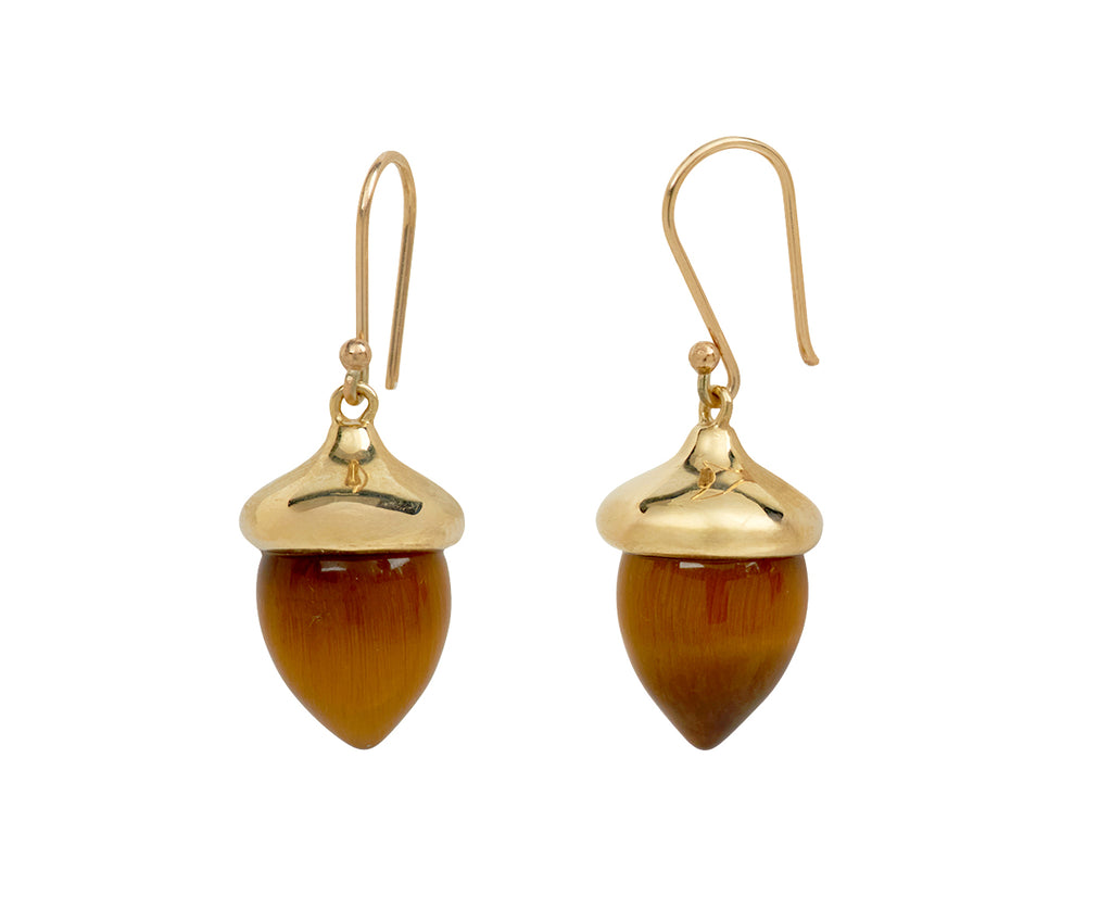 Tiger's Eye Acorn Earrings