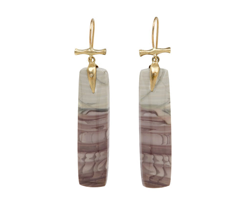 Small Jasper Japanese Scroll Earrings