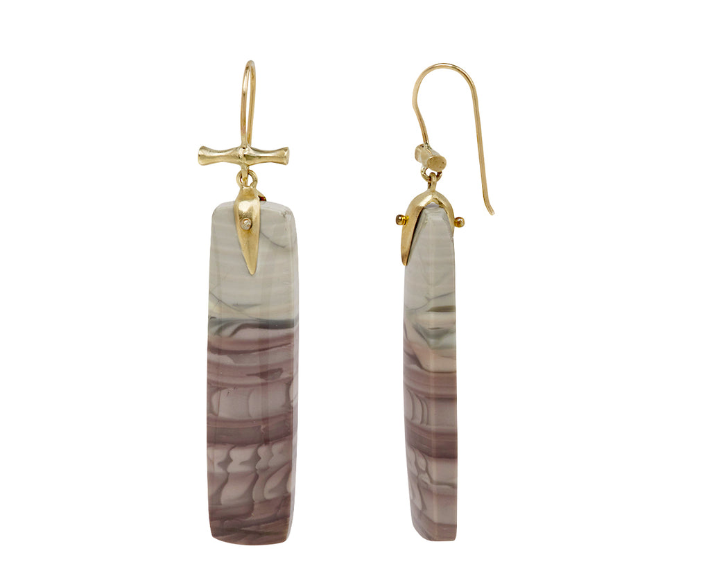 Small Jasper Japanese Scroll Earrings