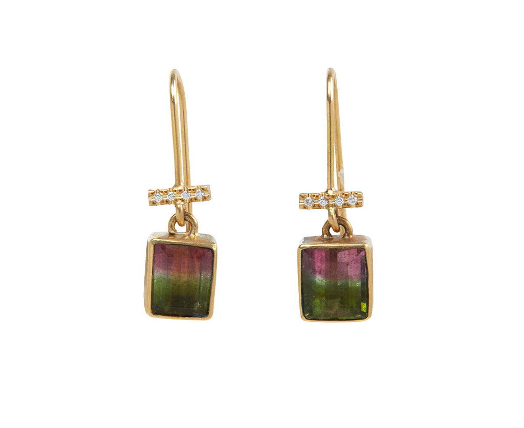 Watermelon Tourmaline and Diamond Roxy Earrings