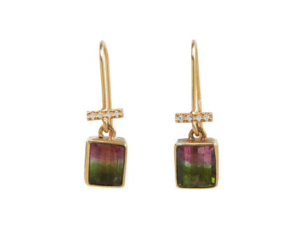 Watermelon Tourmaline and Diamond Roxy Earrings