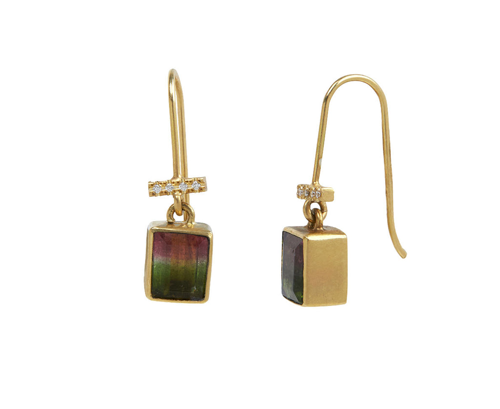 Watermelon Tourmaline and Diamond Roxy Earrings