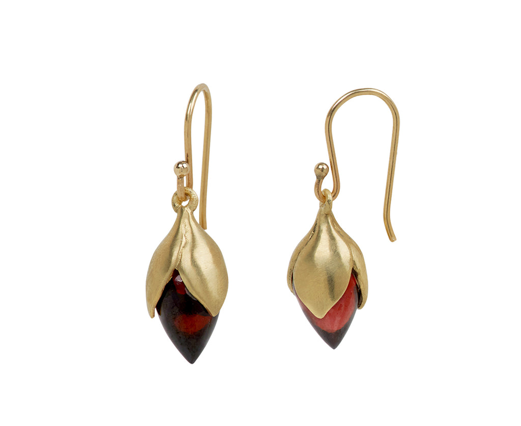 Annette Ferdinandsen Garnet Bud Earrings - Side View