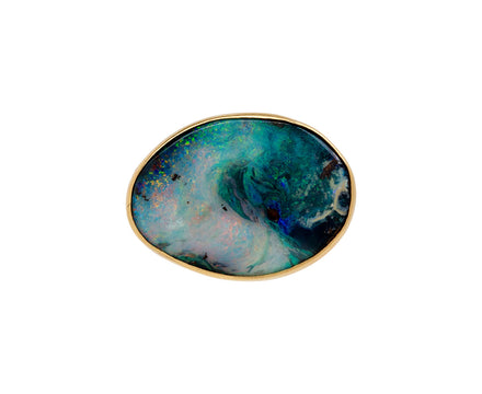 Aurora Borealis Boulder Opal Branch Ring