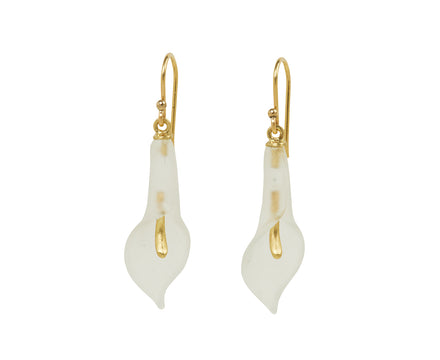 Frosted Quartz Cala Lily Earrings