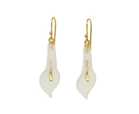 Frosted Quartz Cala Lily Earrings