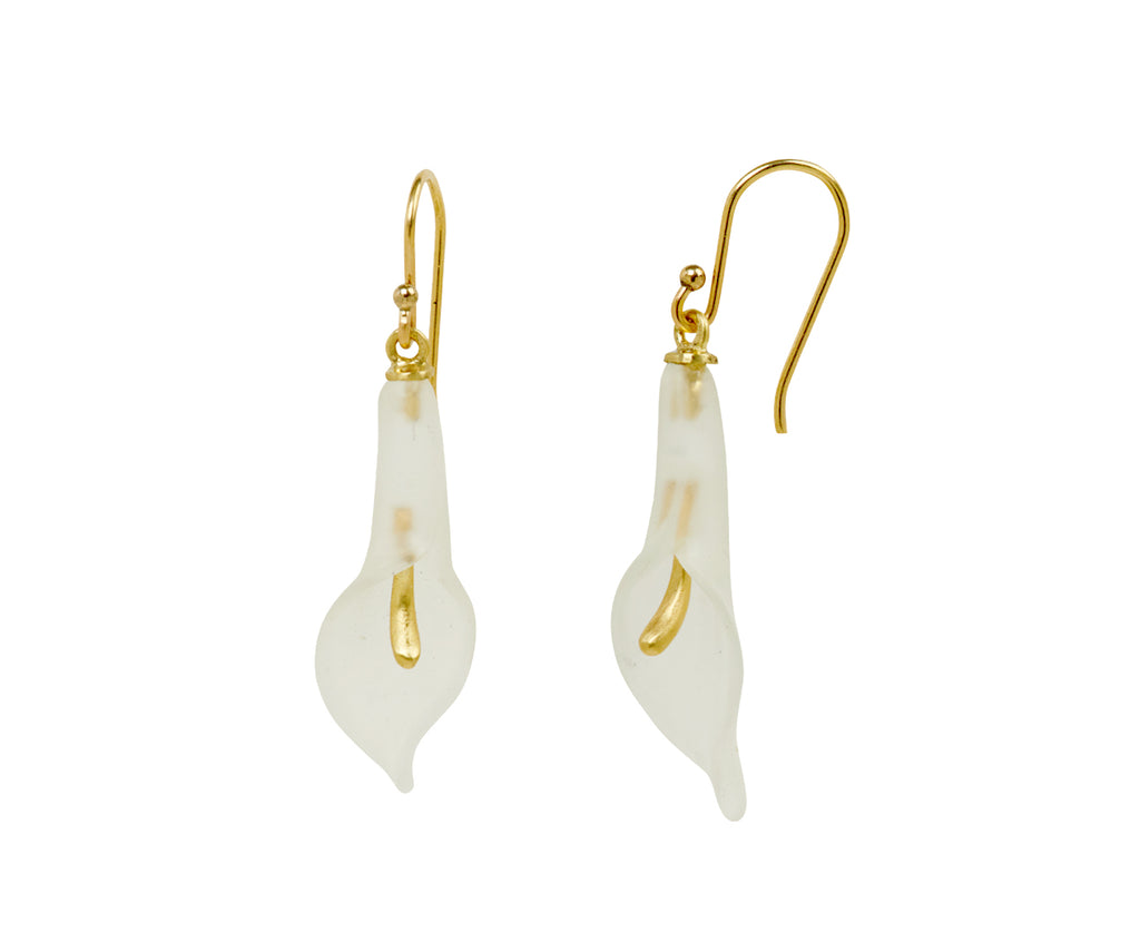 Frosted Quartz Cala Lily Earrings