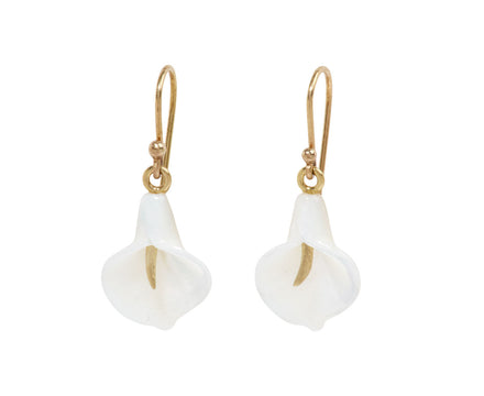 Large Mother-of-Pearl Cala Lily Earrings