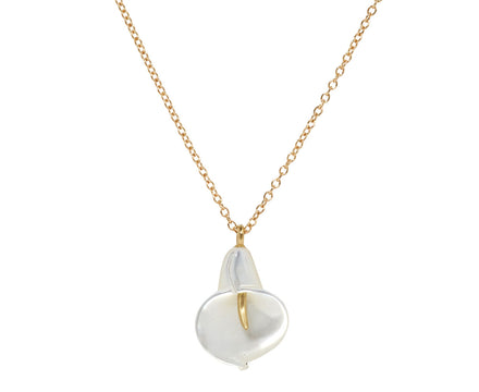 Mother-of-Pearl Cala Lily Pendant Necklace