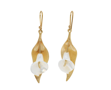 Large Mother-of-Pearl Cala Lily Earrings