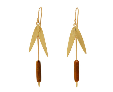 Annette Ferdinandsen Tiger's Eye Cattails Earrings