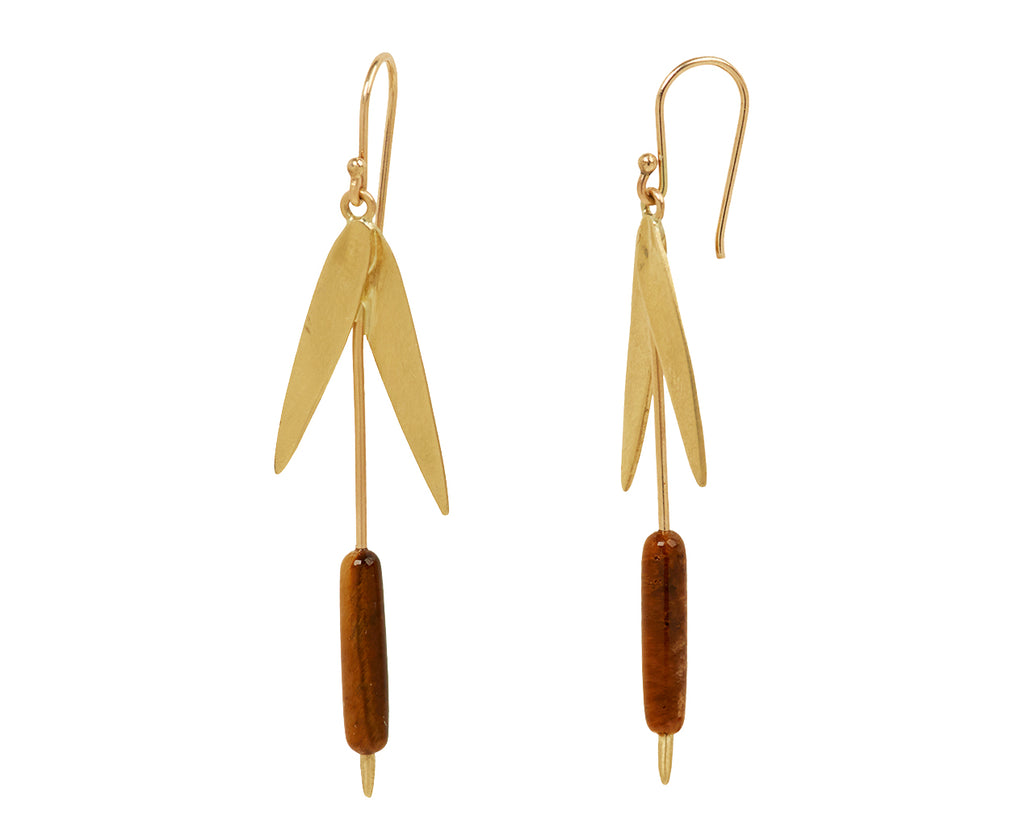 Annette Ferdinandsen Tiger's Eye Cattails Earrings - side