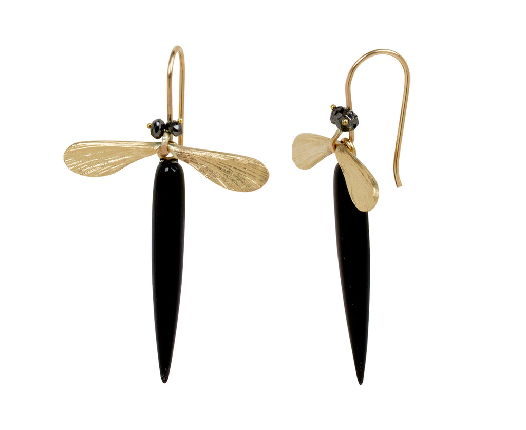 Onyx Jeweled Damsel Fly Earrings