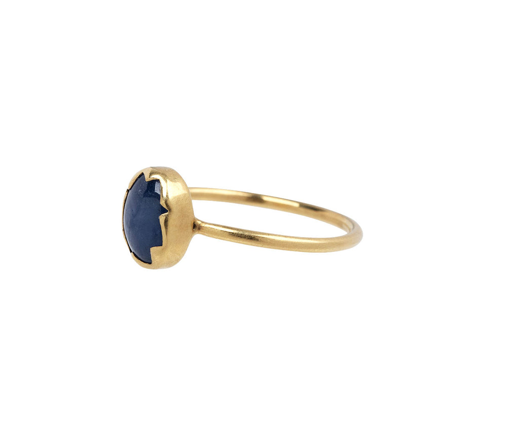 Blue Star Sapphire Egg Stacker Ring