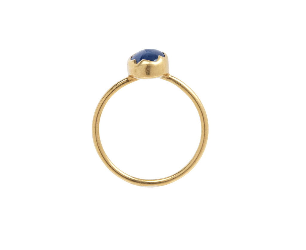 Blue Star Sapphire Egg Stacker Ring