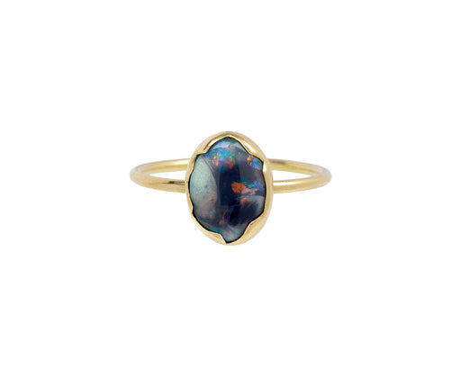 Lightning Ridge Opal Egg Stacker Ring