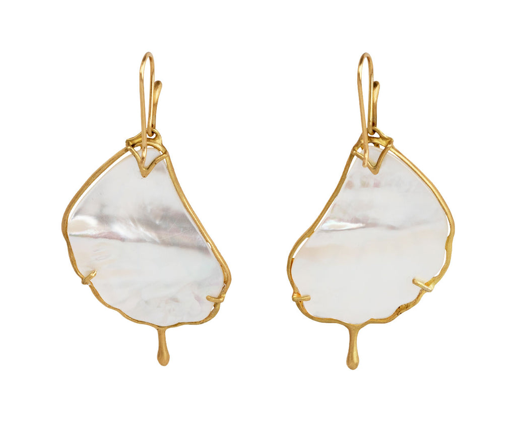 Annette Ferdinandsen Bamboo Earrings - Mother of Pearl - Earrings - Broken English Jewelry