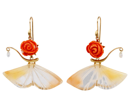 Annette Ferdinandsen Agate Pollinating Pampion Earrings