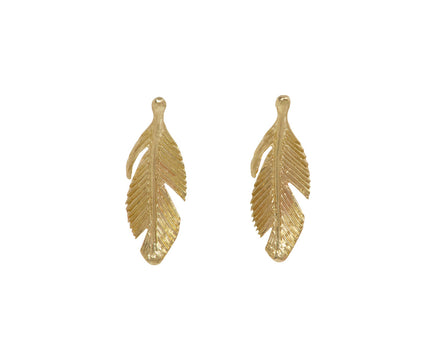Gold Feather Stud Earrings