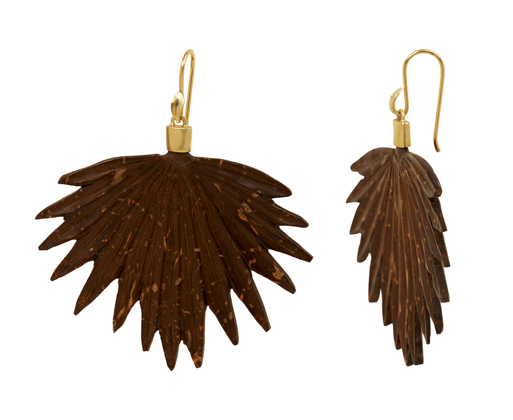 Annette Ferdinandsen Coconut Shell Fan Palms Earrings - side