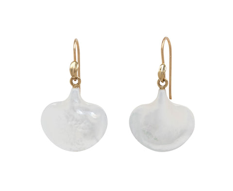 Small Mother-of-Pearl Ginkgo Leaf Earrings
