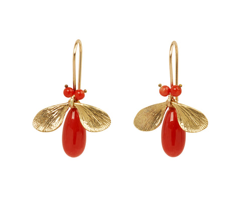 Annette Ferdinandsen Coral Jeweled Bug Earrings