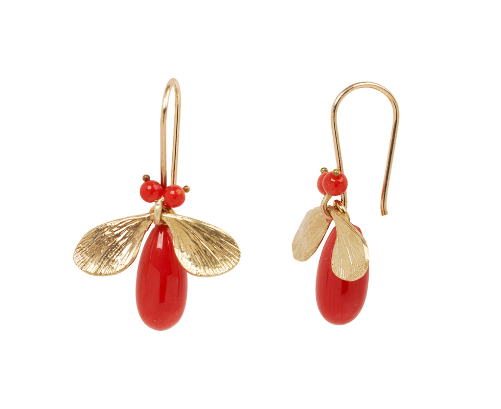 Annette Ferdinandsen Coral Jeweled Bug Earrings - side