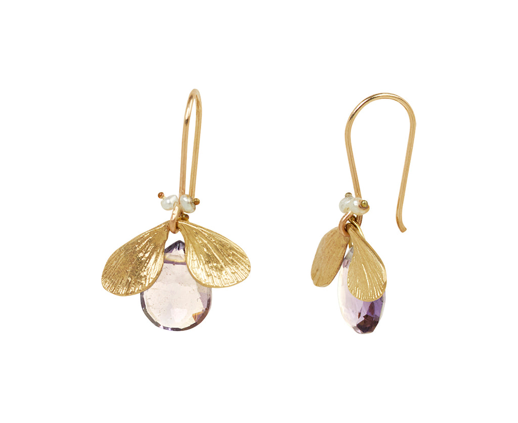 Annette Ferdinandsen Iolite and Pearl Jeweled Bug Earrings - side