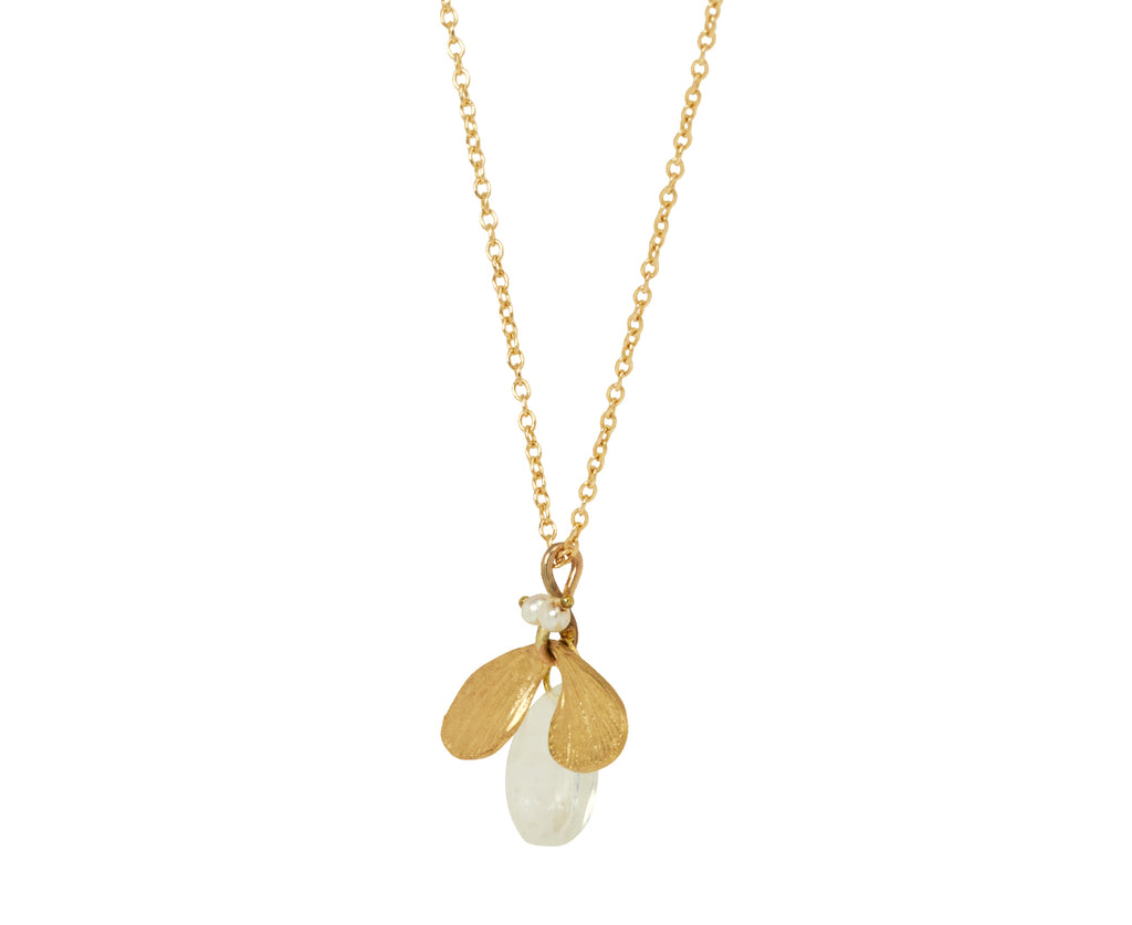 Annette Ferdinandsen Rainbow Moonstone and Pearl Jeweled Bug Pendant Necklace - side