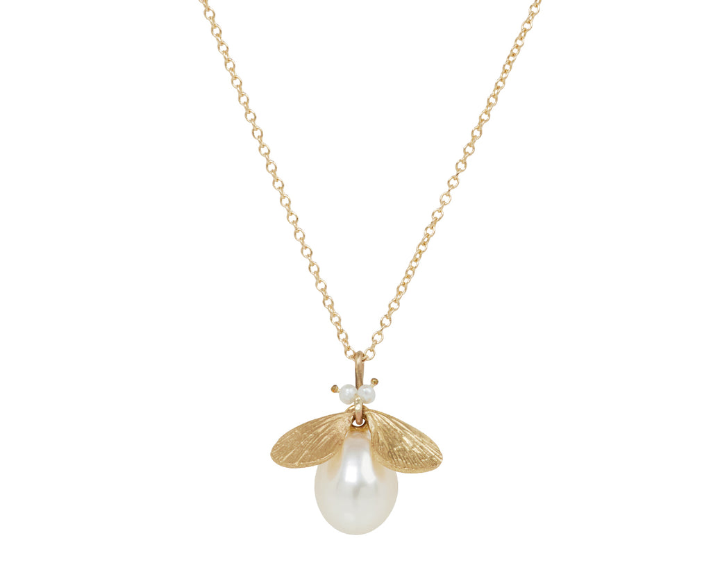 Annette Ferdinandsen Pearl Jeweled Bug Pendant Necklace