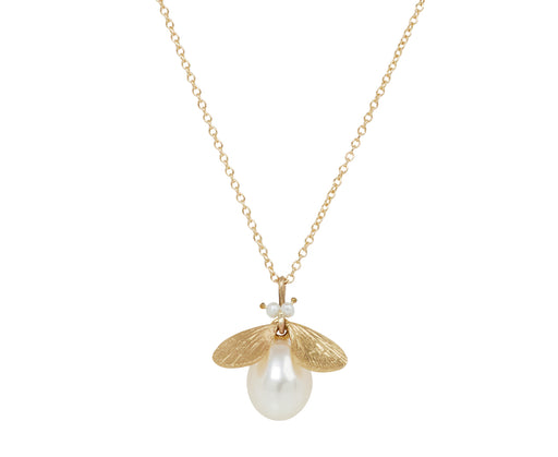 Annette Ferdinandsen Pearl Jeweled Bug Pendant Necklace