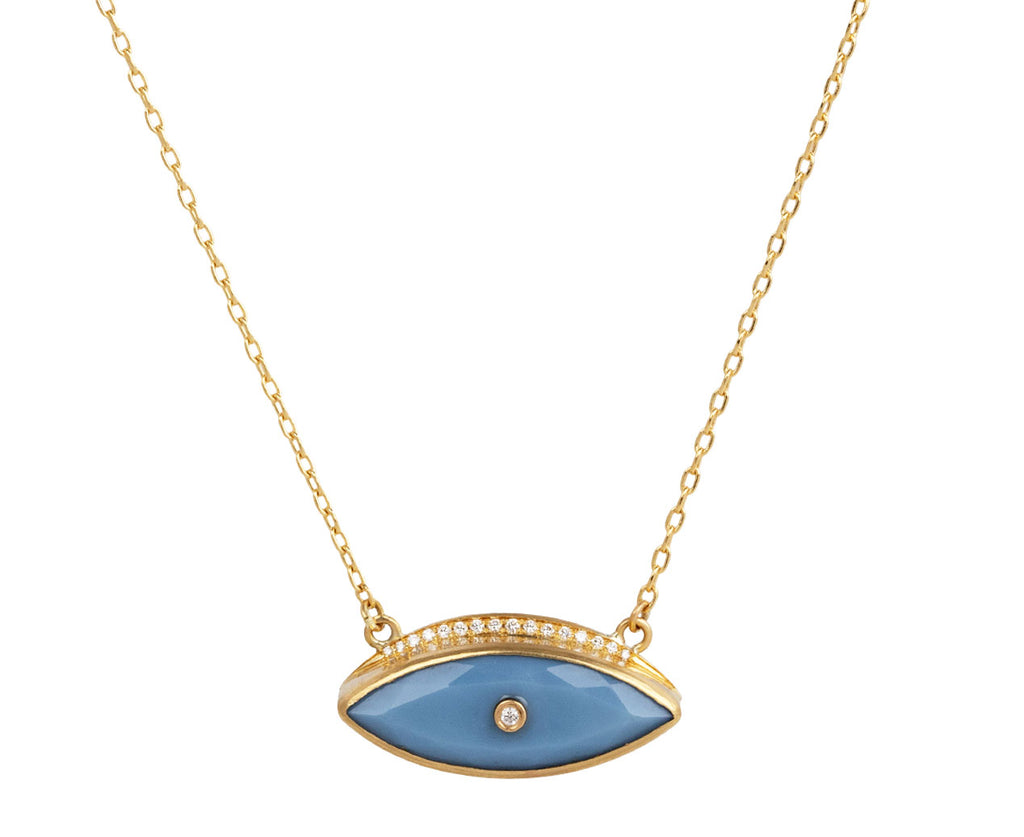 Blue Opal and Diamond Bette Eye Necklace