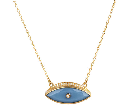 Blue Opal and Diamond Bette Eye Necklace